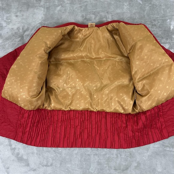 Apple Bottoms Jacket Womens Large Red Heart Quilted Down Bomber Logo Embroidery - Picture 7 of 12